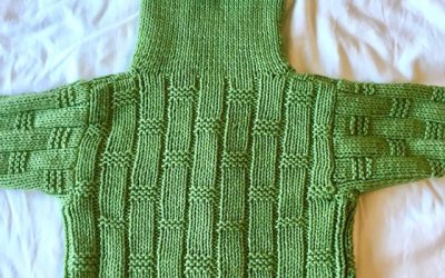 Finished Object: Green Basket Weave Sweater